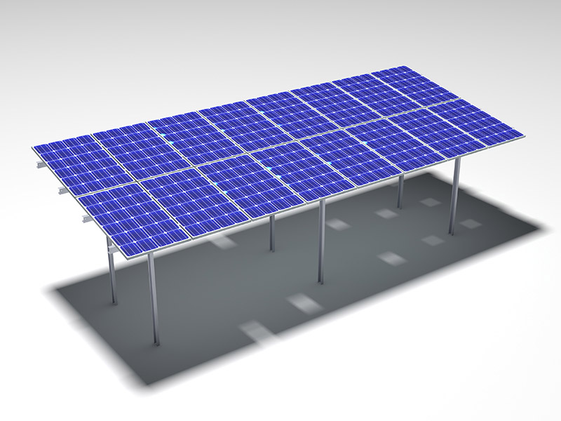 painéis solares montados no solo