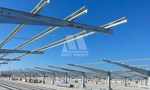 Projeto de garagem solar de aço carbono Mibet 1,8 MW Bahrein concluído